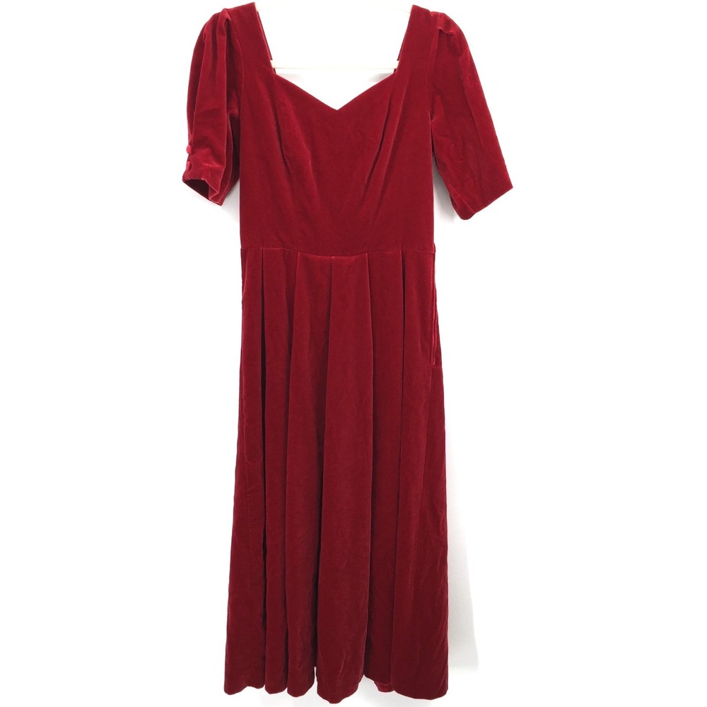 Vintage 80s Laura Ashely velvet dress Romantic Victorian Revival whimsigoth 8